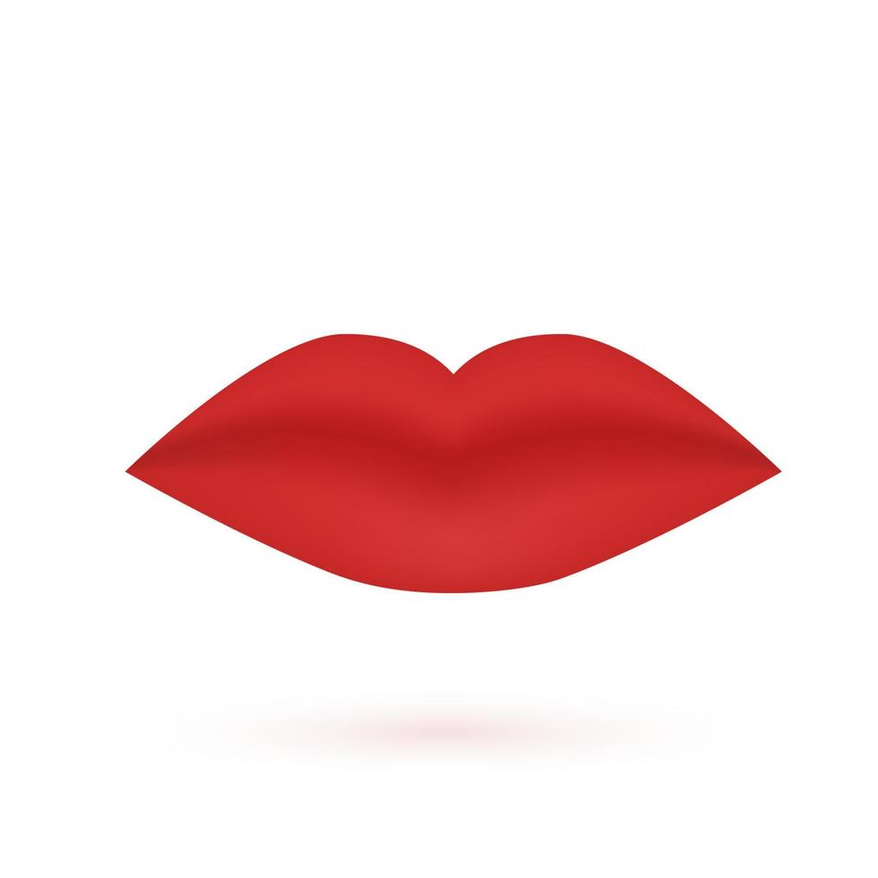 rote Lippen auf weißem Hintergrund. sexy Lippensymbol. Glamour-Mode-Vektor-Illustration. für Kosmetikprodukte, Schönheitssalons, Blogger und Visagisten. vektor