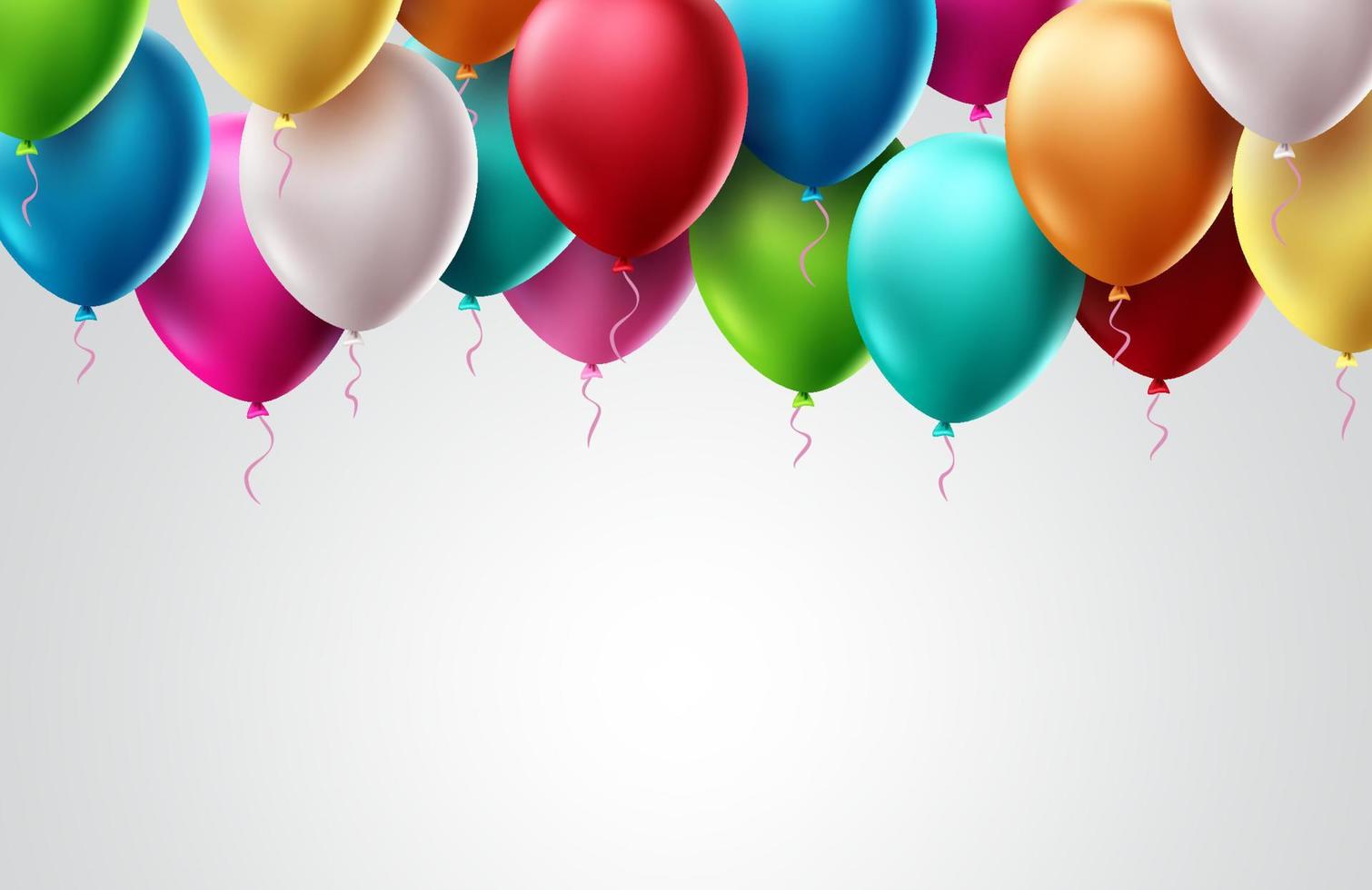 födelsedag ballonger vektor malldesign. färgglada flygande ballongelement för födelsedagsfest inbjudningskortdesign i vitt tomt utrymme för textbakgrundsdesign. vektor illustration