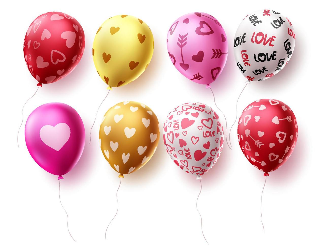 Geburtstagsballons stellen Vektordesign ein. Ballonelemente für Geburtstagsfeiern und Partydekorationen einzeln auf weißem Hintergrund. Vektor-Illustration. vektor