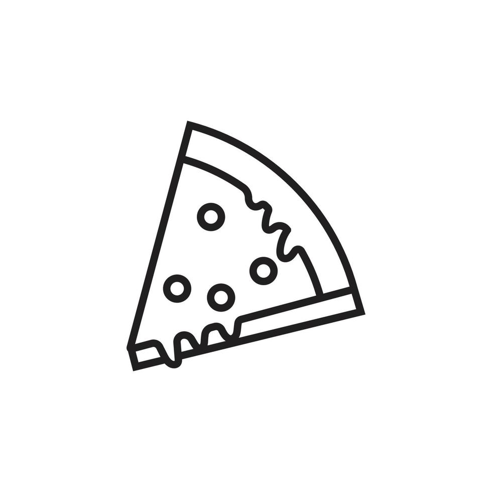 Pizzastück Symbol umrissen Fast Food vektor