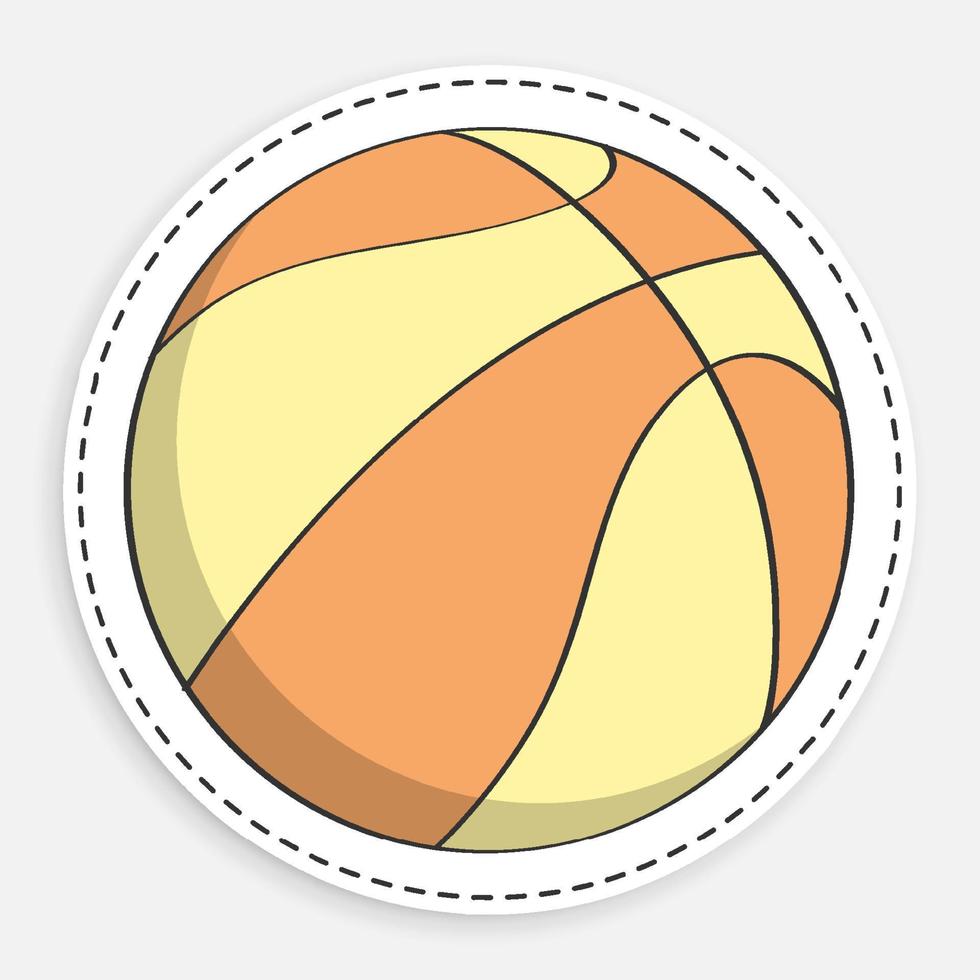 tecknad ikon av doodle sport boll för basket. sportutrustning. mobilapp-knapp. vektor isolerad på vit bakgrund