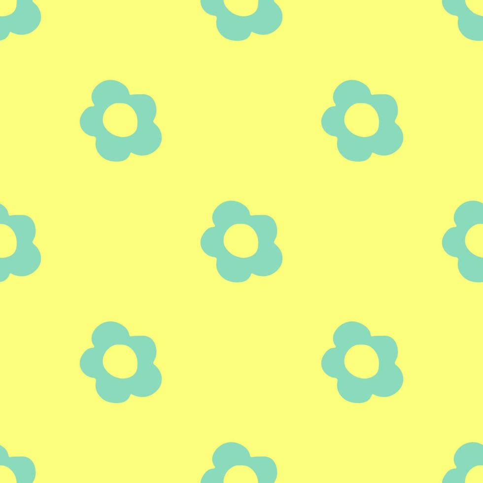 nahtloses Muster mit Blumen. floraler Hintergrund. Blumen auf gelbem Hintergrund isoliert vektor