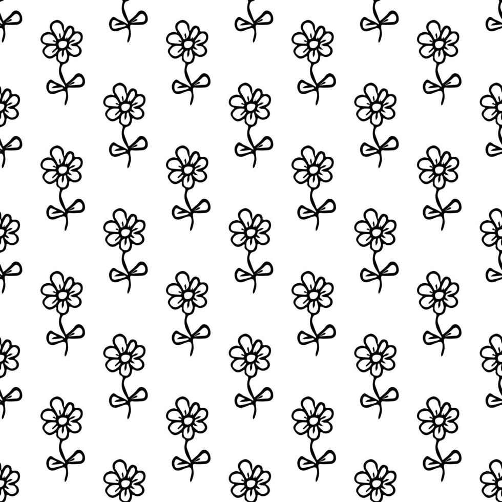 nahtloses Muster mit Blumen. floraler Hintergrund. Kamillenblüten isoliert auf weißem Hintergrund vektor