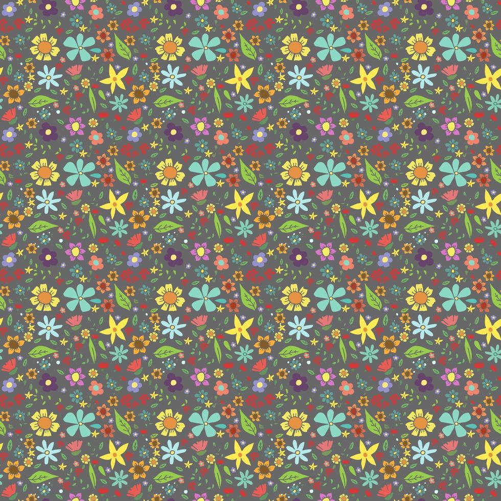 nahtloses Muster mit Blumen. floral background.colored Blumen auf weißem Hintergrund vektor