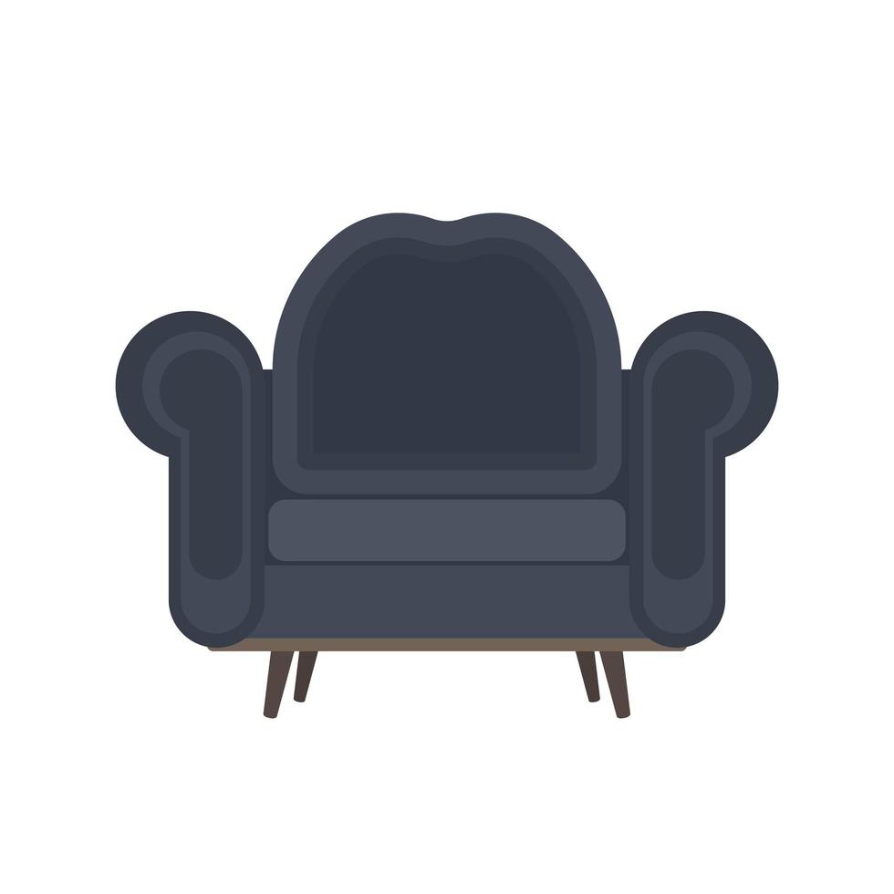 Vintage-Sessel im flachen Stil. alter blauer Sessel isoliert auf weißem Hintergrund. Vektor. vektor