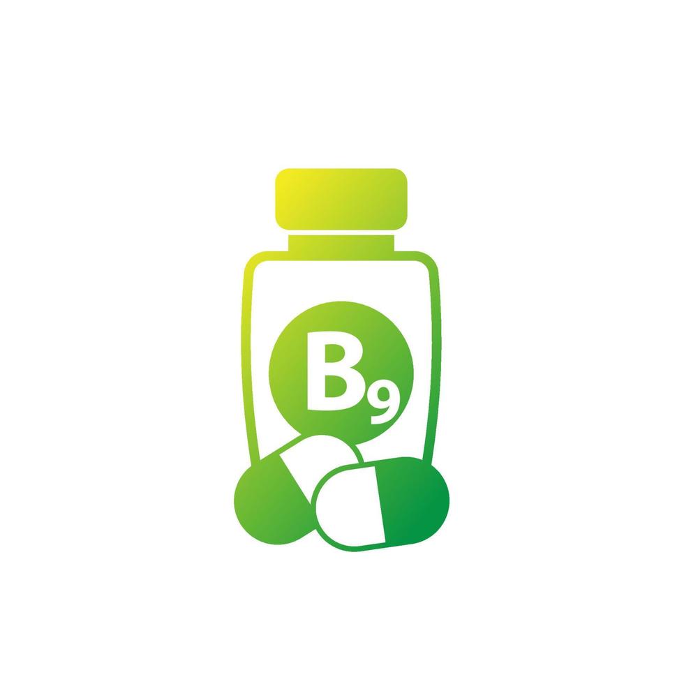 Vitamin b9, Folsäure-Ergänzungsvektorsymbol vektor