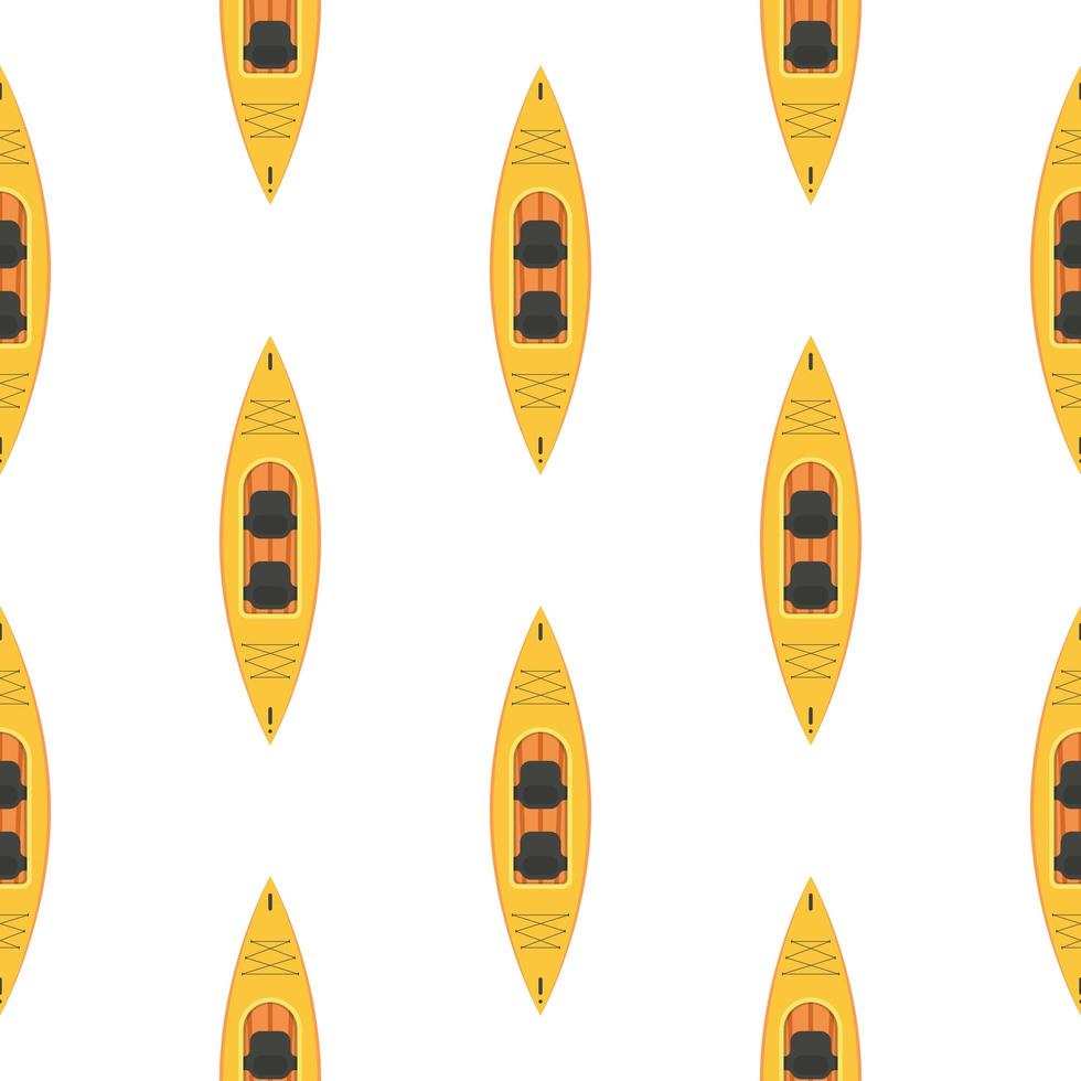 Rafting nahtloses Muster mit sich wiederholenden Booten. Kajak- und Kanu-Fliesen-Vektor-Hintergrund. vektor