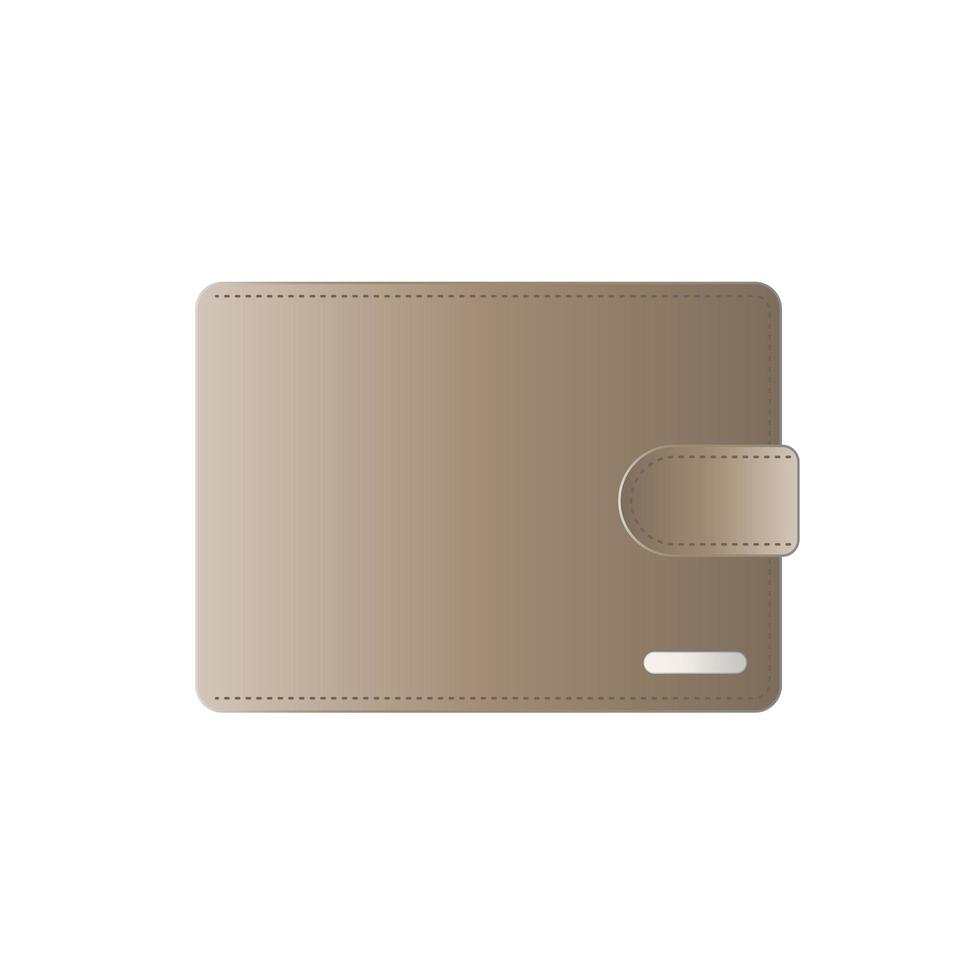ljusbrun plånbok vektor. manlig plånbok isolerad på en vit bakgrund. vektor