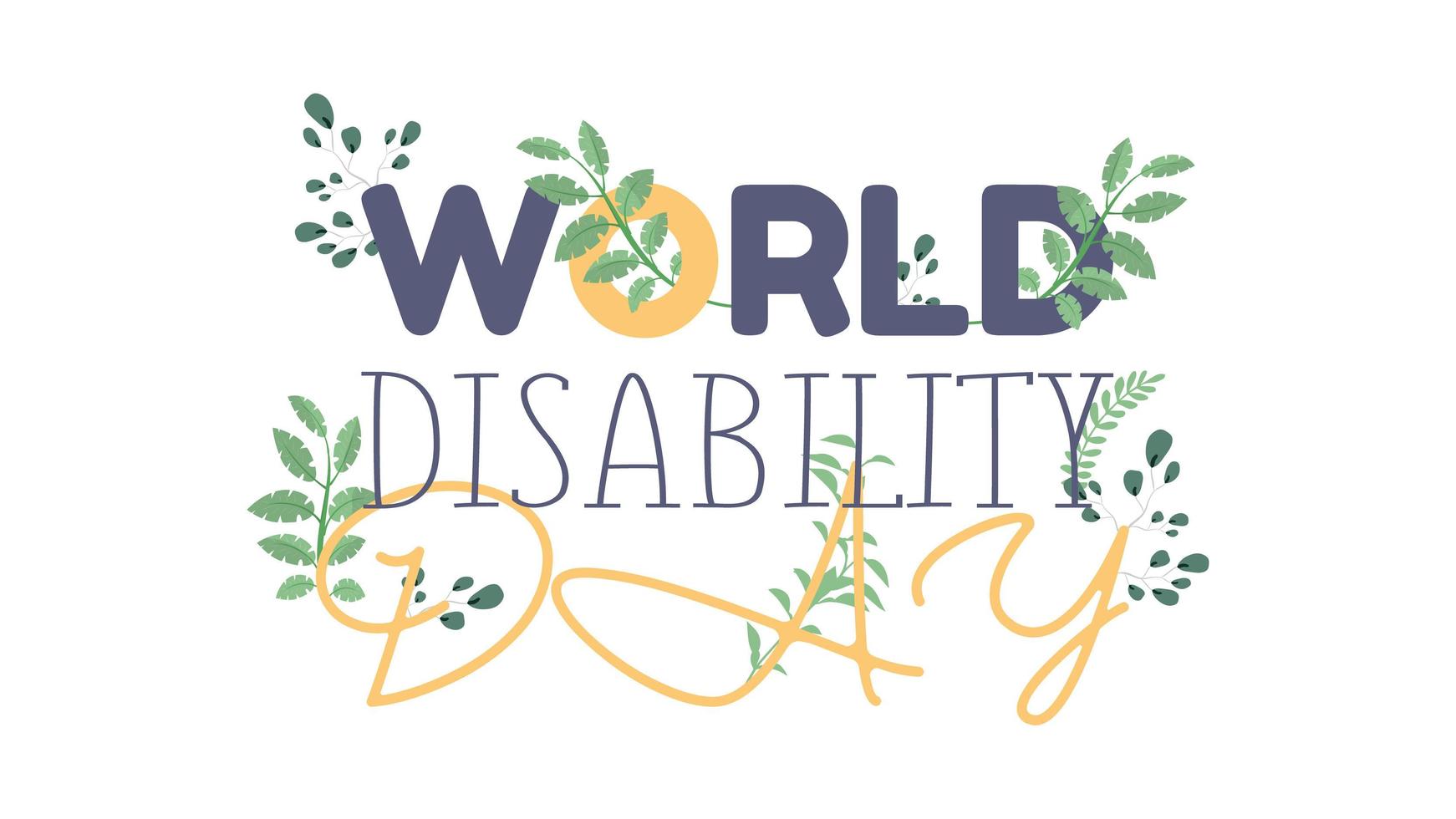 banner för världshandikappdagen. internationella dagen för personer med funktionsnedsättning. text. isolerat. vektor. vektor
