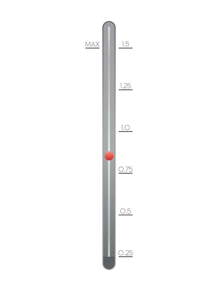 1,5 Liter Füllskala. Wasserfüllsensor. Vektor. vektor