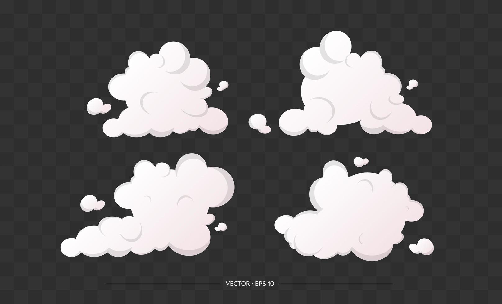 Wolken gesetzt. einfaches süßes Cartoon-Design. Symbol- oder Logosammlung. flache Vektorillustration. vektor