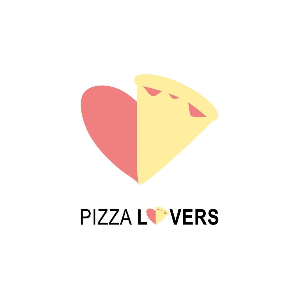 Pizzaliebhaber-Logo für Café-Verpackungen und Restaurantmenüs. Fast-Food-Logo mit moderner flacher Vektorgrafik. Pizzalogo für italienische Pizzeria mit minimalistischem Pizzarestaurant im Herzen. vektor