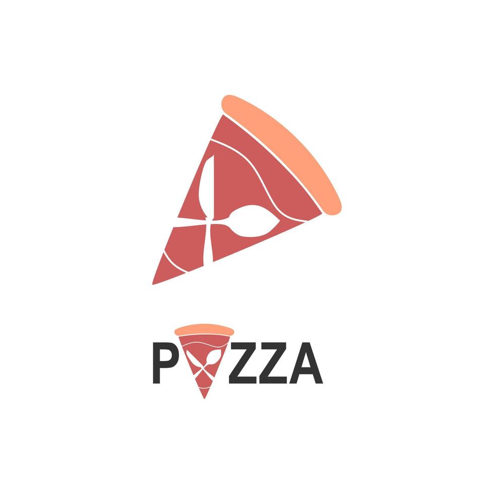 enkel pizzalogotyp för caféförpackningar och restaurangmeny. snabbmatslogotyp med modern platt stil vektorillustration. pizza skiva logotyp för italiensk pizzeria med minimalistisk platt stil pizza restaurang vektor