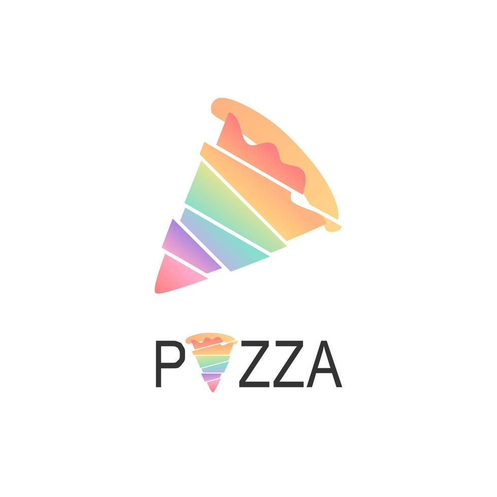 einfaches Pizzalogo für Caféverpackungen und Restaurantmenüs. Fast-Food-Logo mit moderner flacher Vektorgrafik. Pizzastück-Logo für italienische Pizzeria mit minimalistischem Pizzarestaurant im flachen Stil vektor