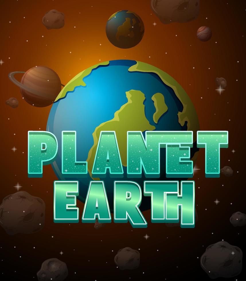 Planet Erde Wort Logo Poster vektor