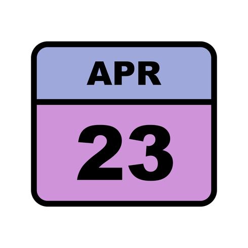 23 april Datum på en enkel dagskalender vektor