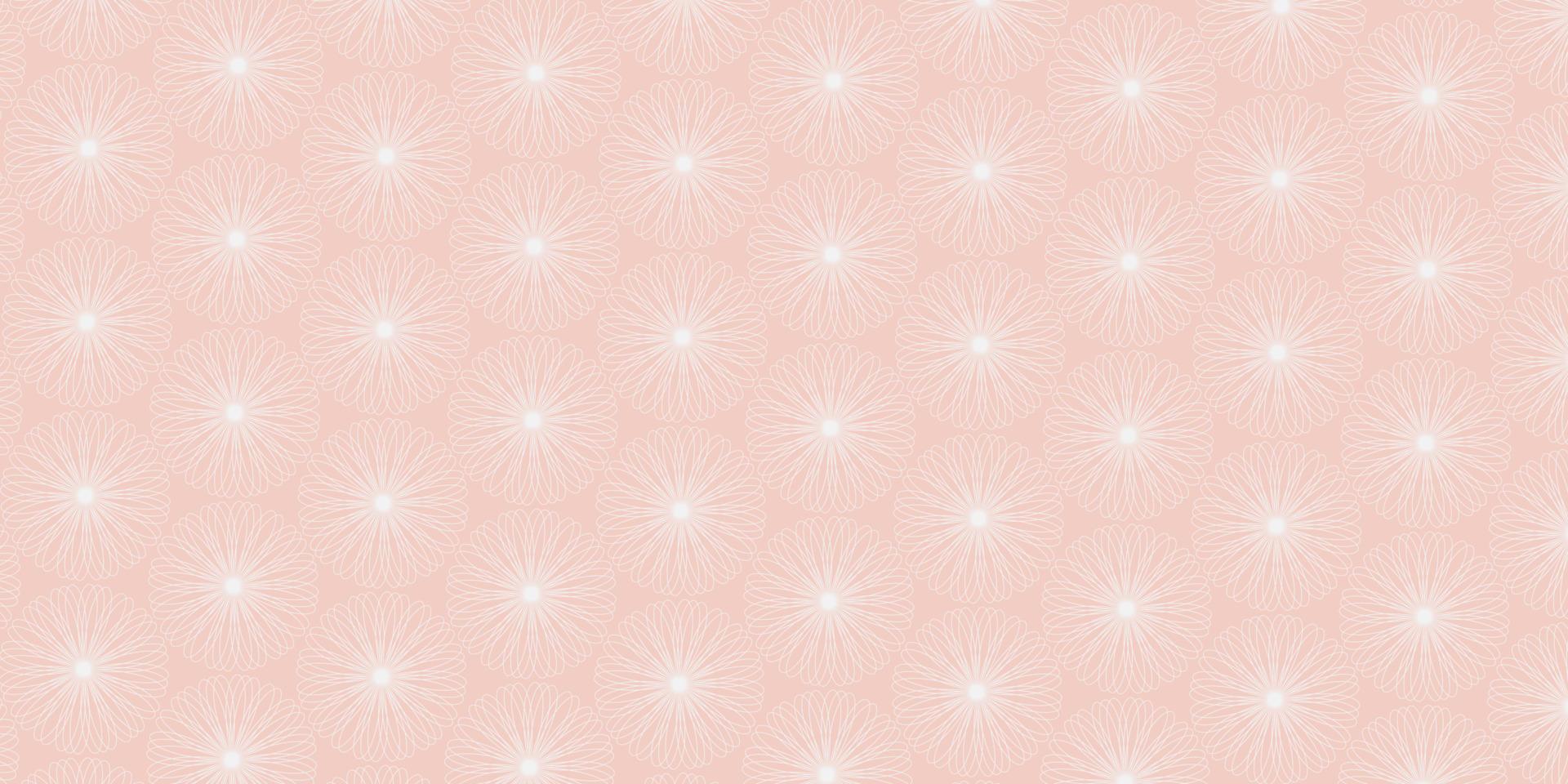 Blumenmuster Kreislinien auf rosa Hintergrund vektor