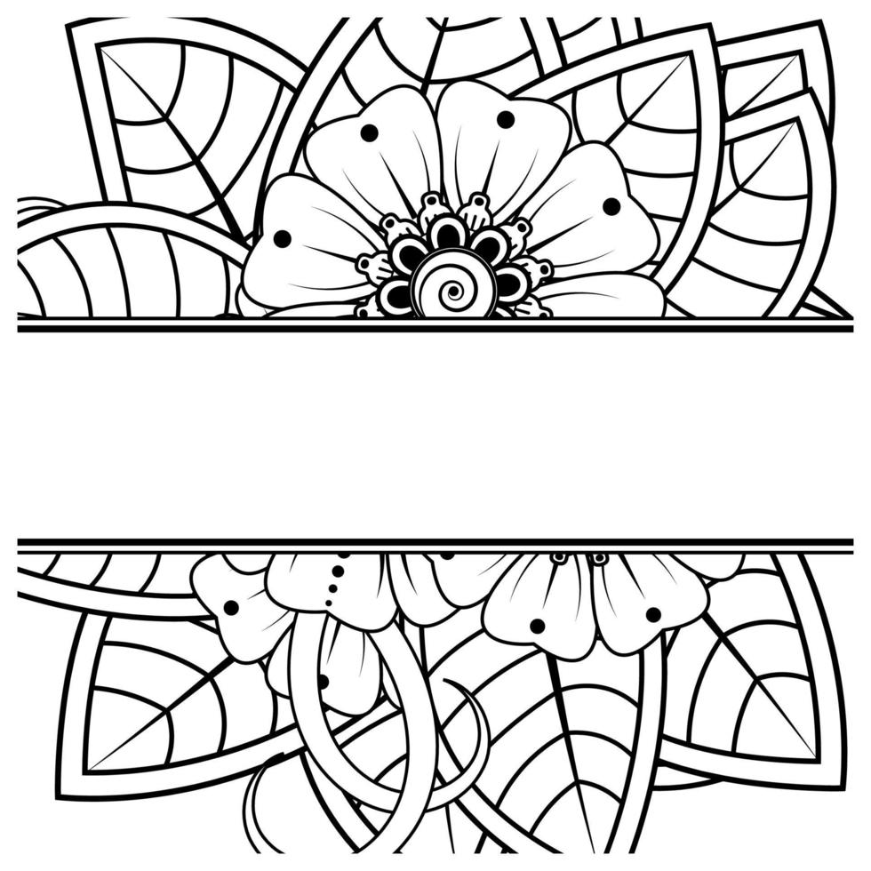 Speichern Sie das Datum mit Mehndi-Blume. Dekoration im ethnischen orientalischen, Gekritzelverzierung. vektor