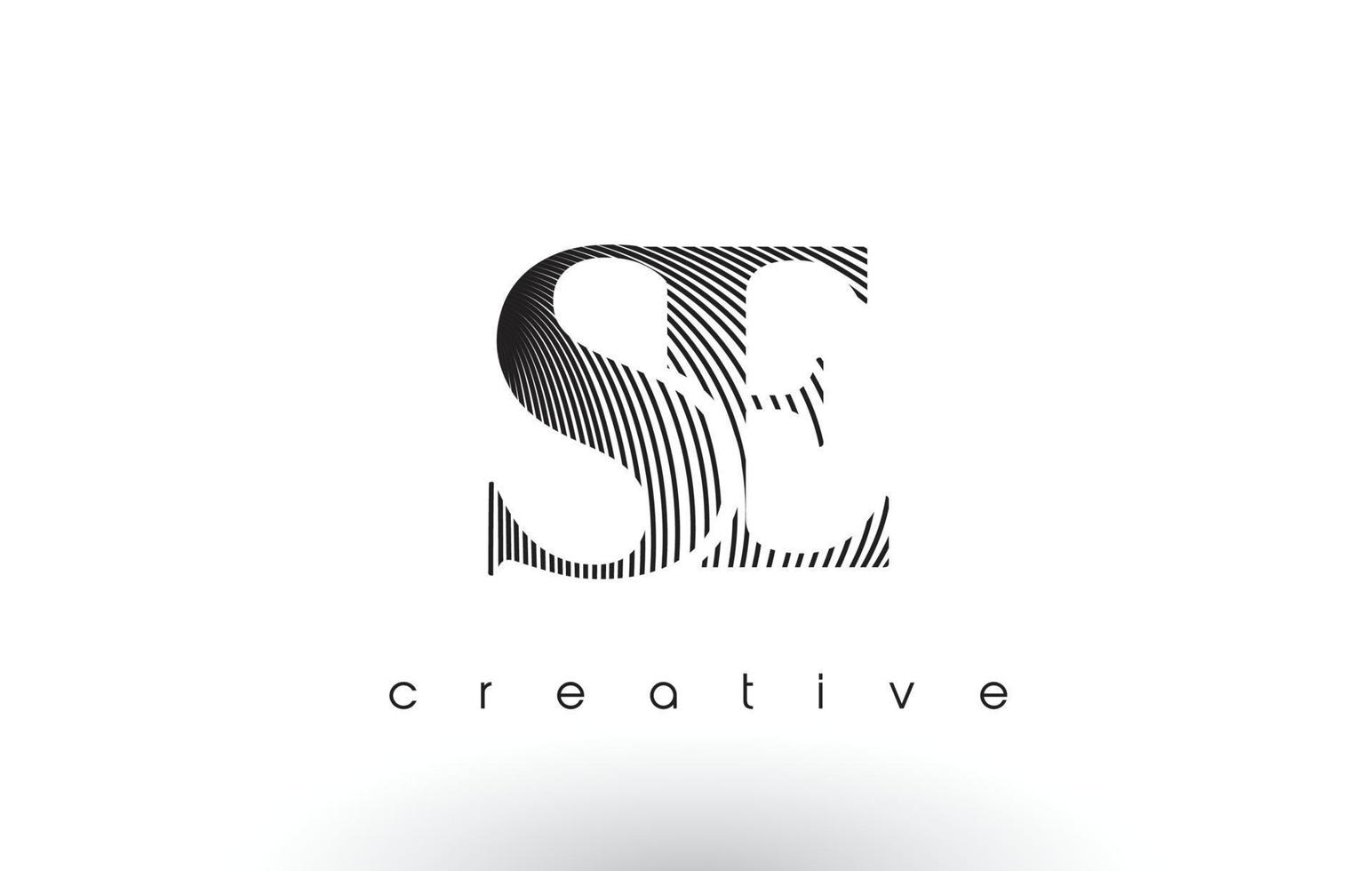 se Logo-Design mit mehreren Linien und Schwarz-Weiß-Farben. vektor