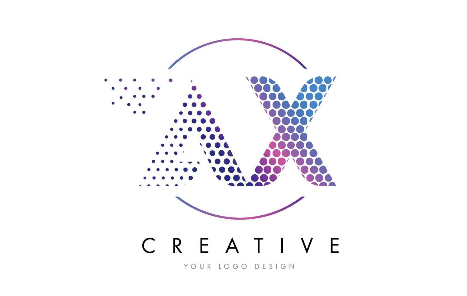 yxa yxa rosa magenta prickade bubbla brev logotyp design vektor
