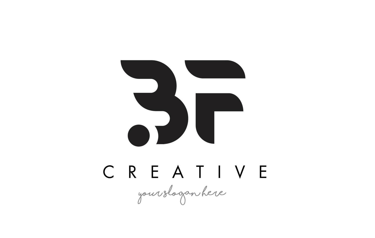 bf-Brief-Logo-Design mit kreativer moderner trendiger Typografie. vektor