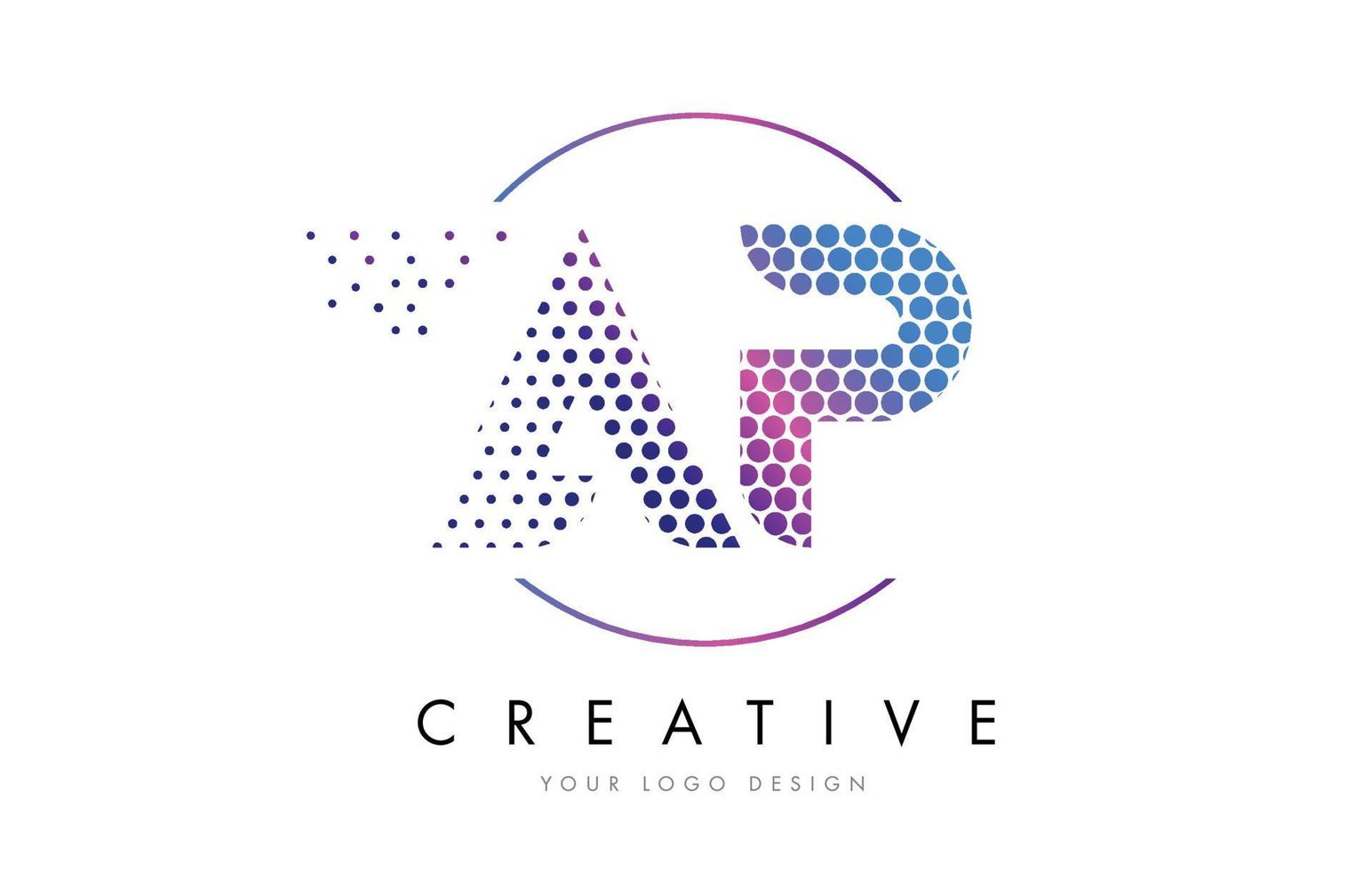 ap ap rosa magenta gepunktete blase brief logo design vektor