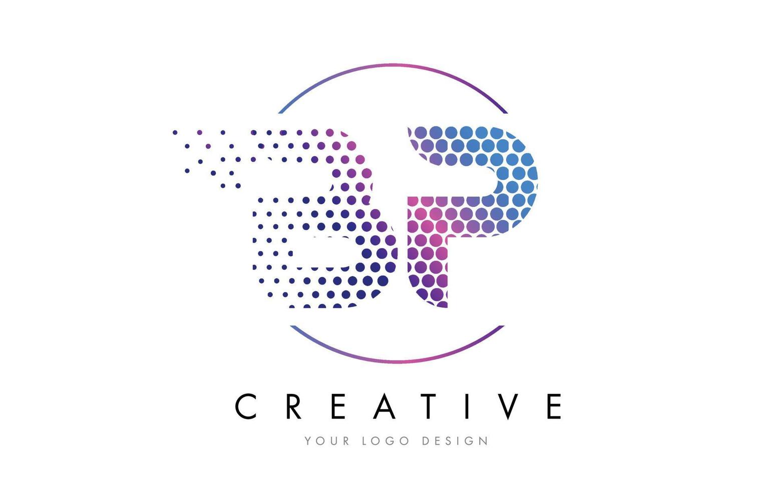 bp bp rosa Magenta gepunktete Blase Buchstaben Logo Design Vektor