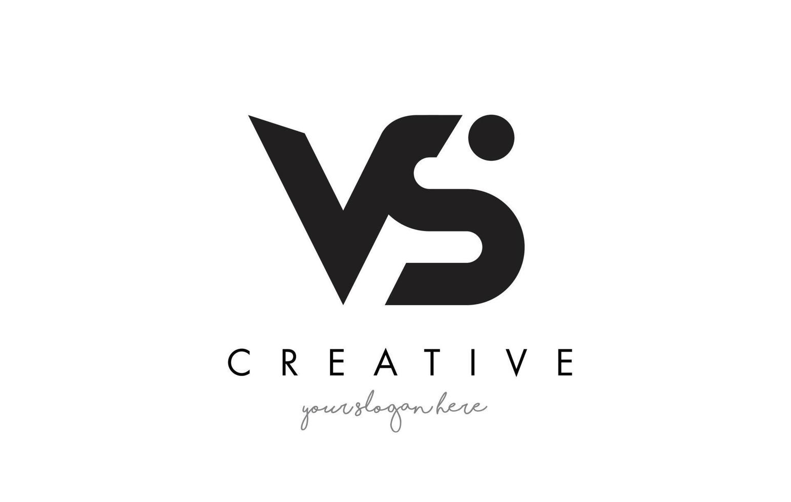 vs Brief-Logo-Design mit kreativer moderner trendiger Typografie. vektor