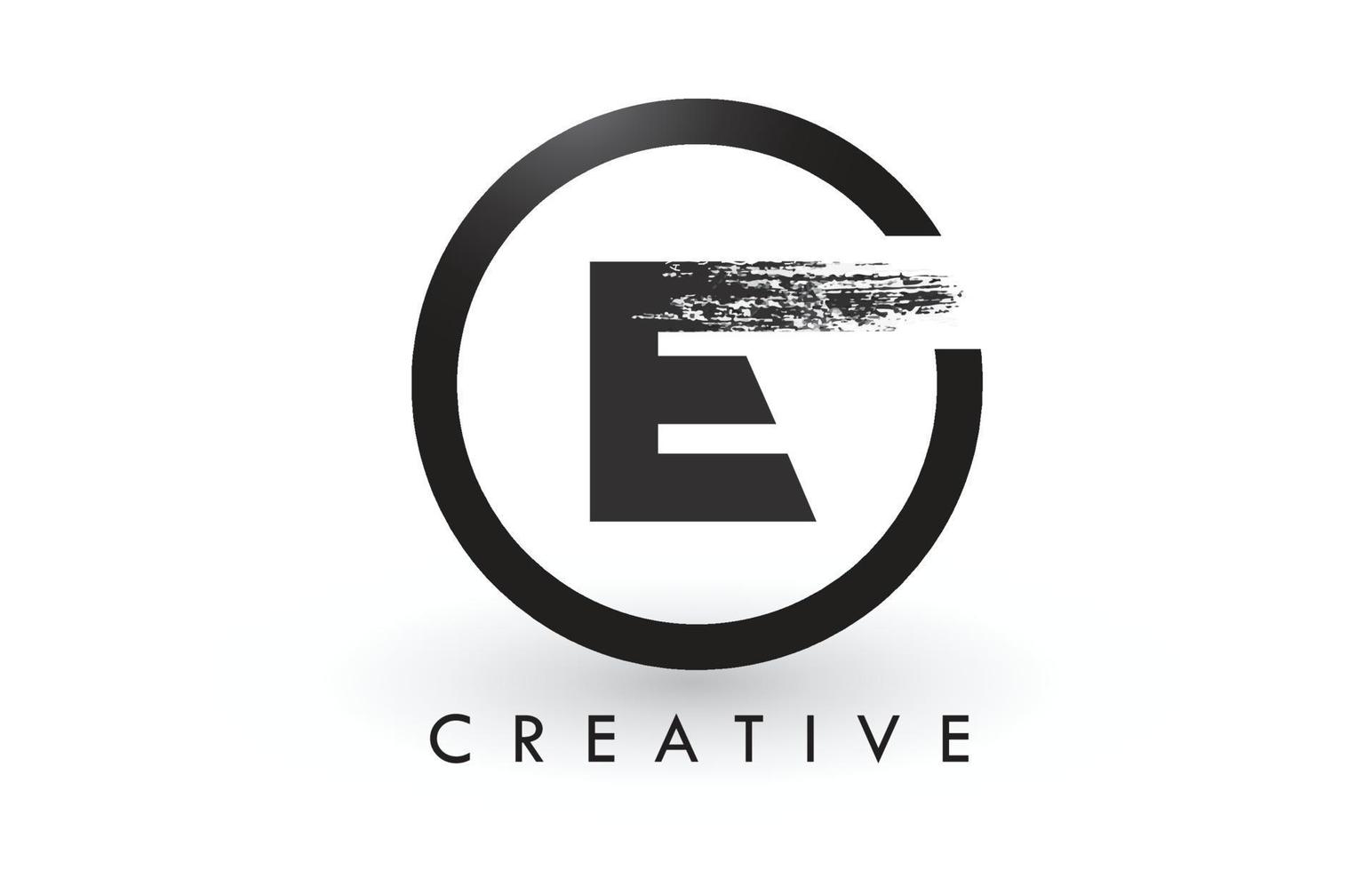 e Bürstenbuchstaben-Logo-Design. kreatives gebürstetes Buchstaben-Symbol-Logo. vektor