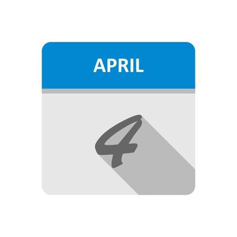 4. April Datum für einen Tagkalender vektor