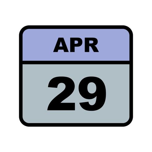 29 april Datum på en enkel dagskalender vektor