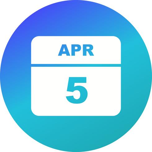 5. April Datum für einen Tagkalender vektor