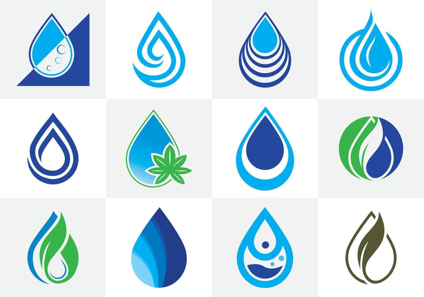 moderne abstrakte Wassertropfen-Logo-Vorlagen-Designs. Wassertropfen-Symbol. vektor