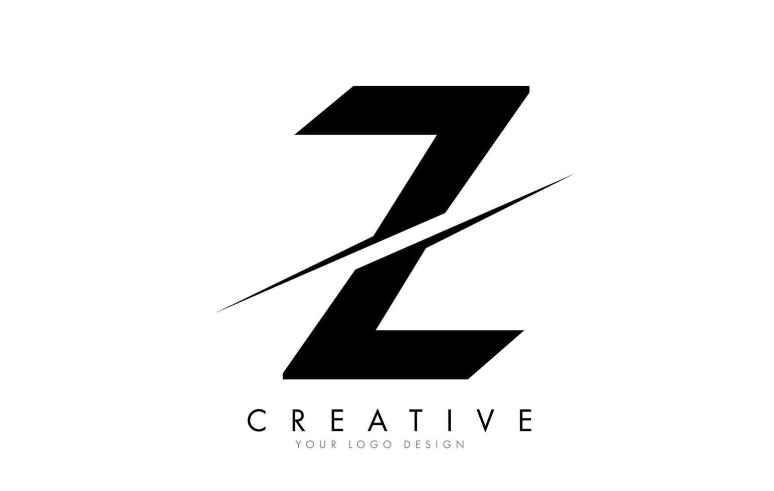 Z-Brief-Logo-Design mit kreativem Schnitt. vektor