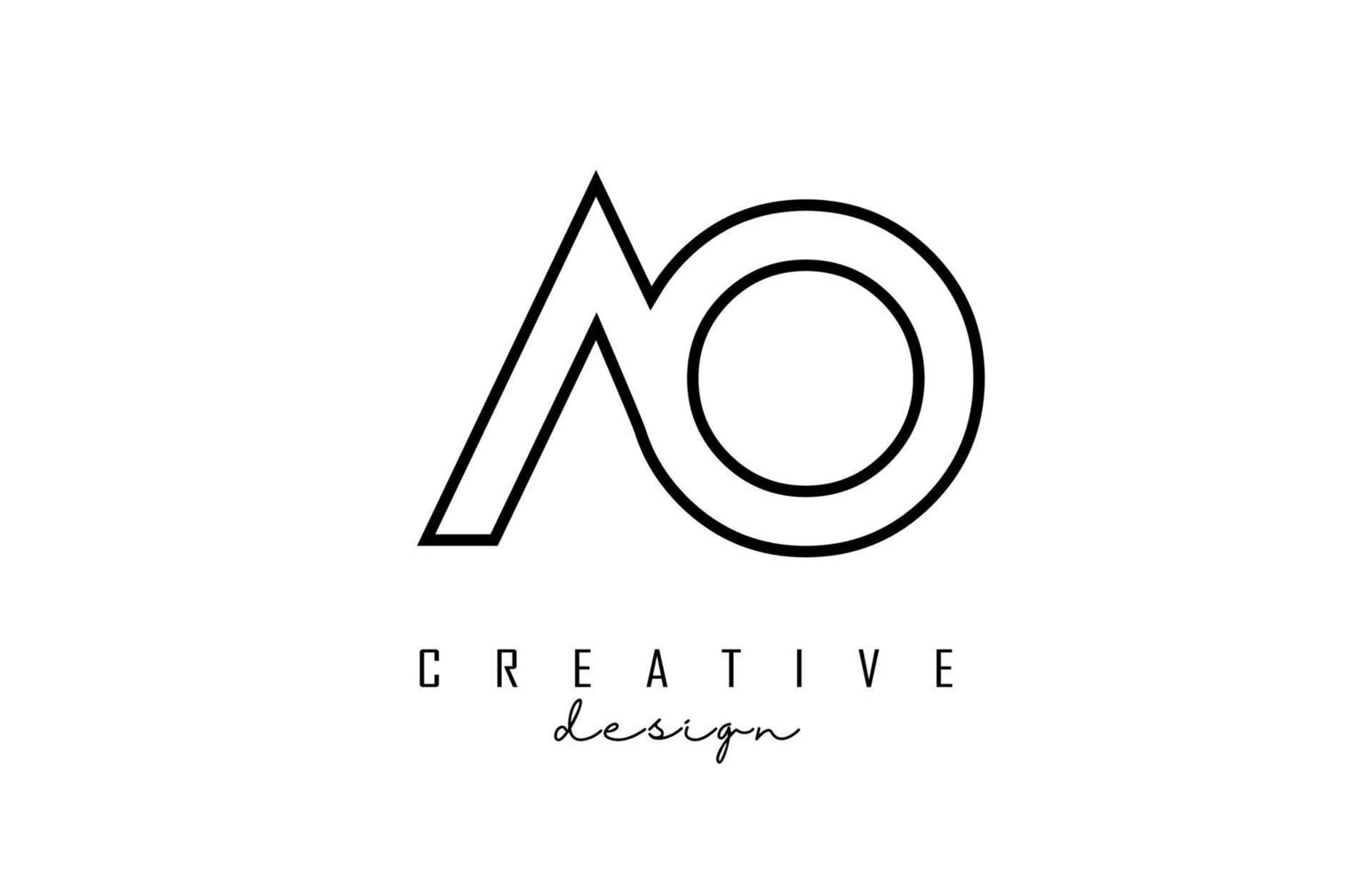 Umriss AO Letters Logo mit minimalistischem Design. geometrisches Buchstabenlogo. vektor