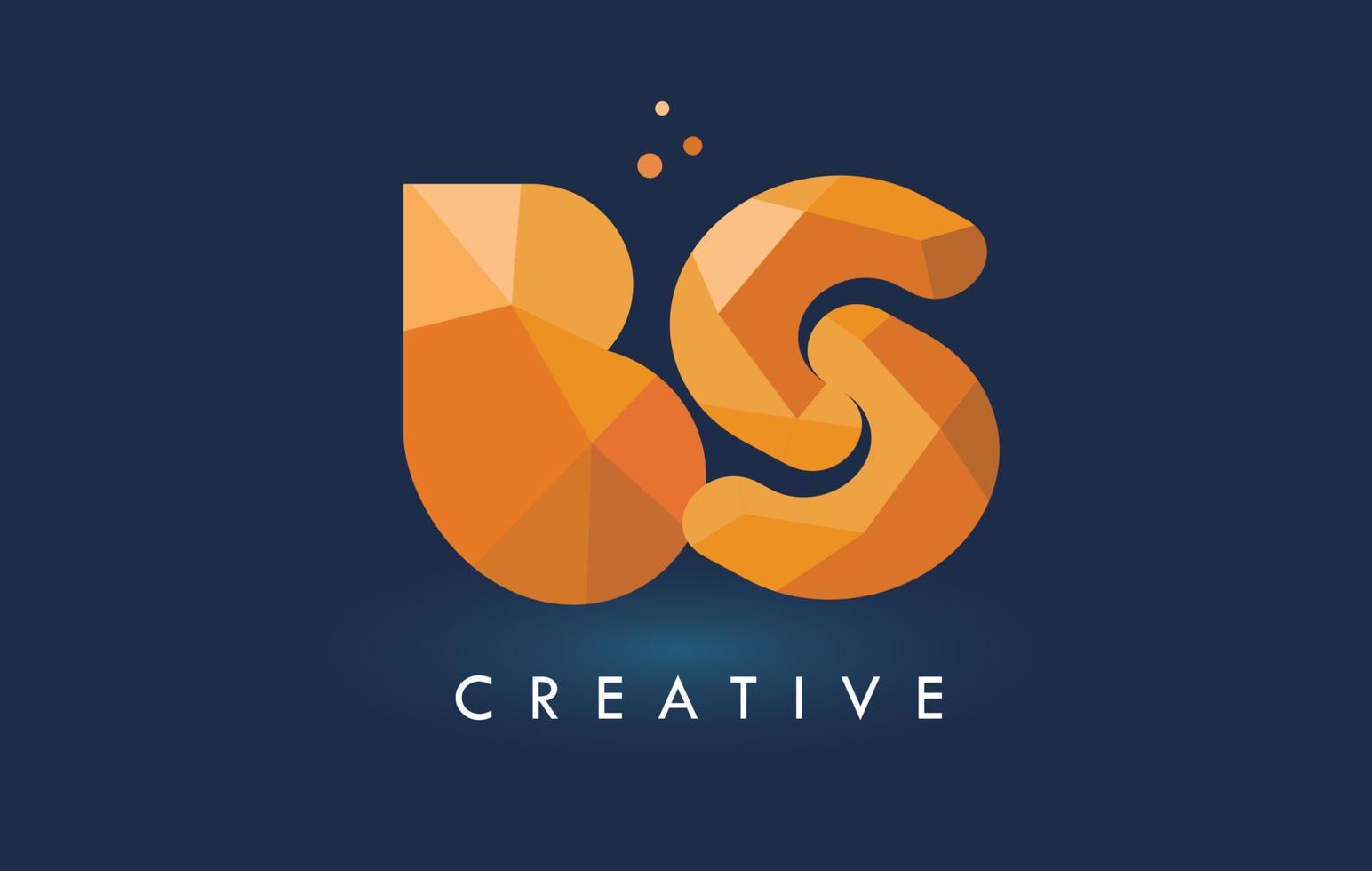 bs-Buchstabe mit Origami-Dreieck-Logo. kreatives gelb-oranges Origami-Design. vektor