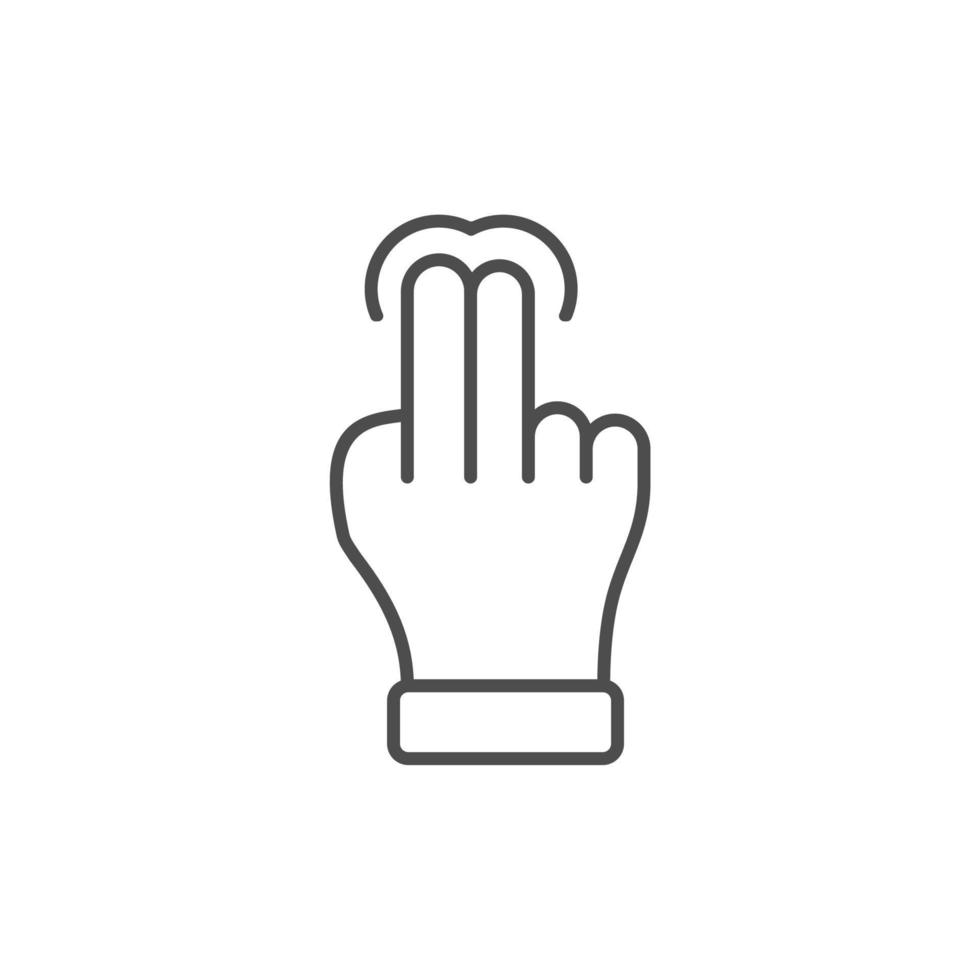 enkel hand gest ikon på vit bakgrund vektor
