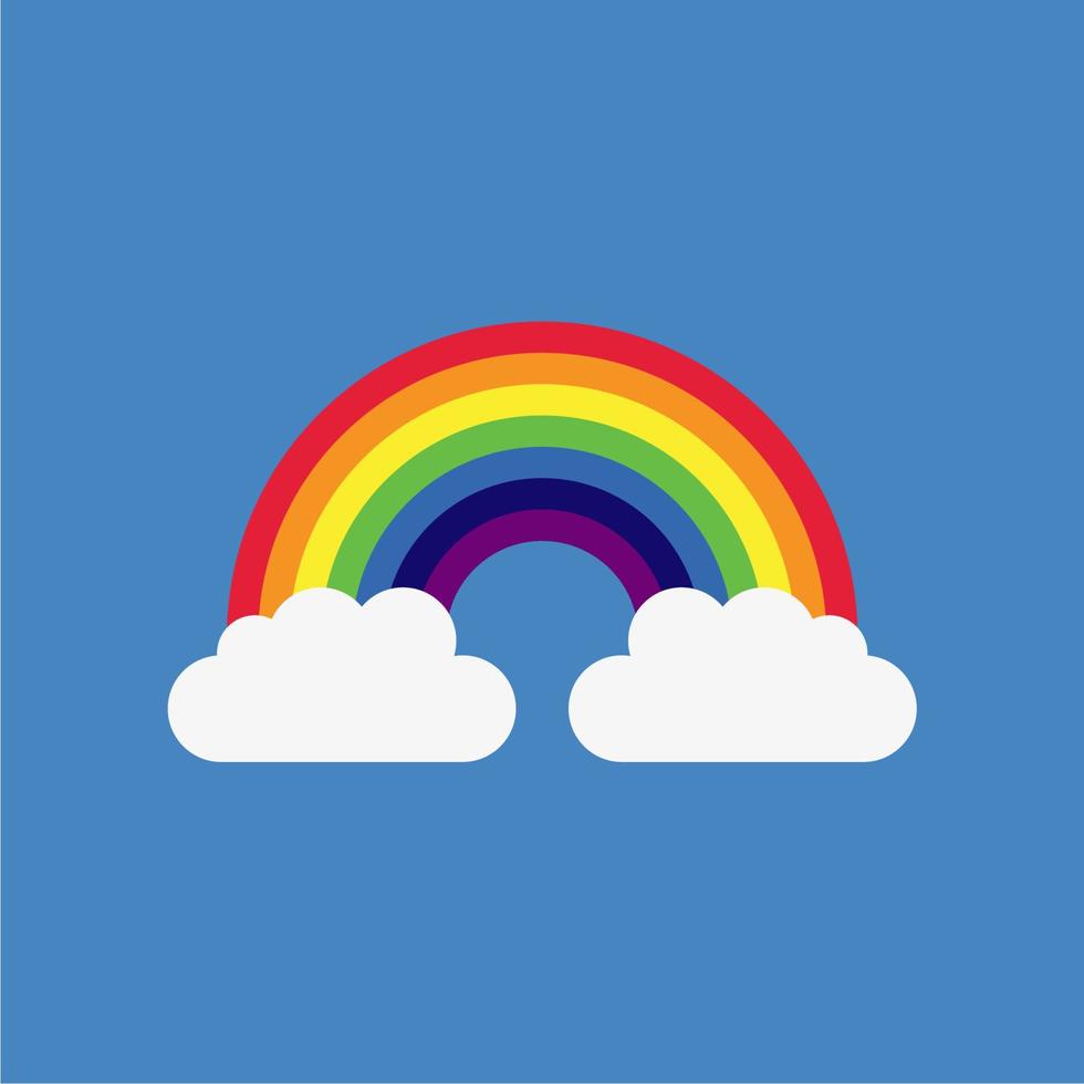 bunter Regenbogenvektor und Wolken vektor