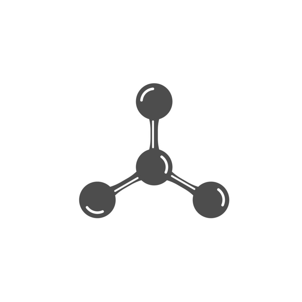 einfaches Molekülsymbol auf weißem Hintergrund vektor