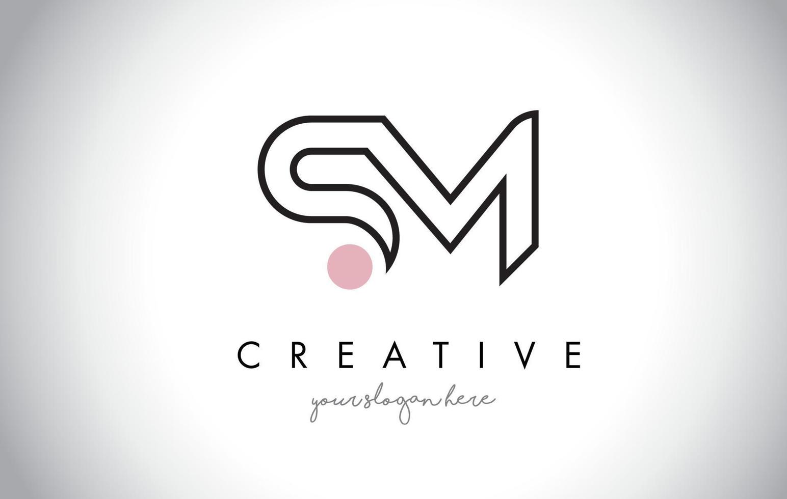 SM-Brief-Logo-Design mit kreativer moderner trendiger Typografie. vektor