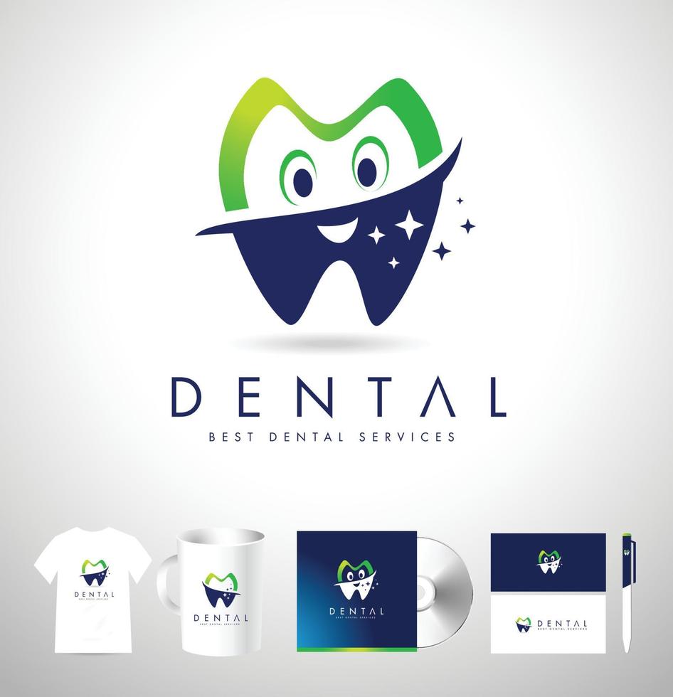 dental logotyp design företagsidentitet. vektor