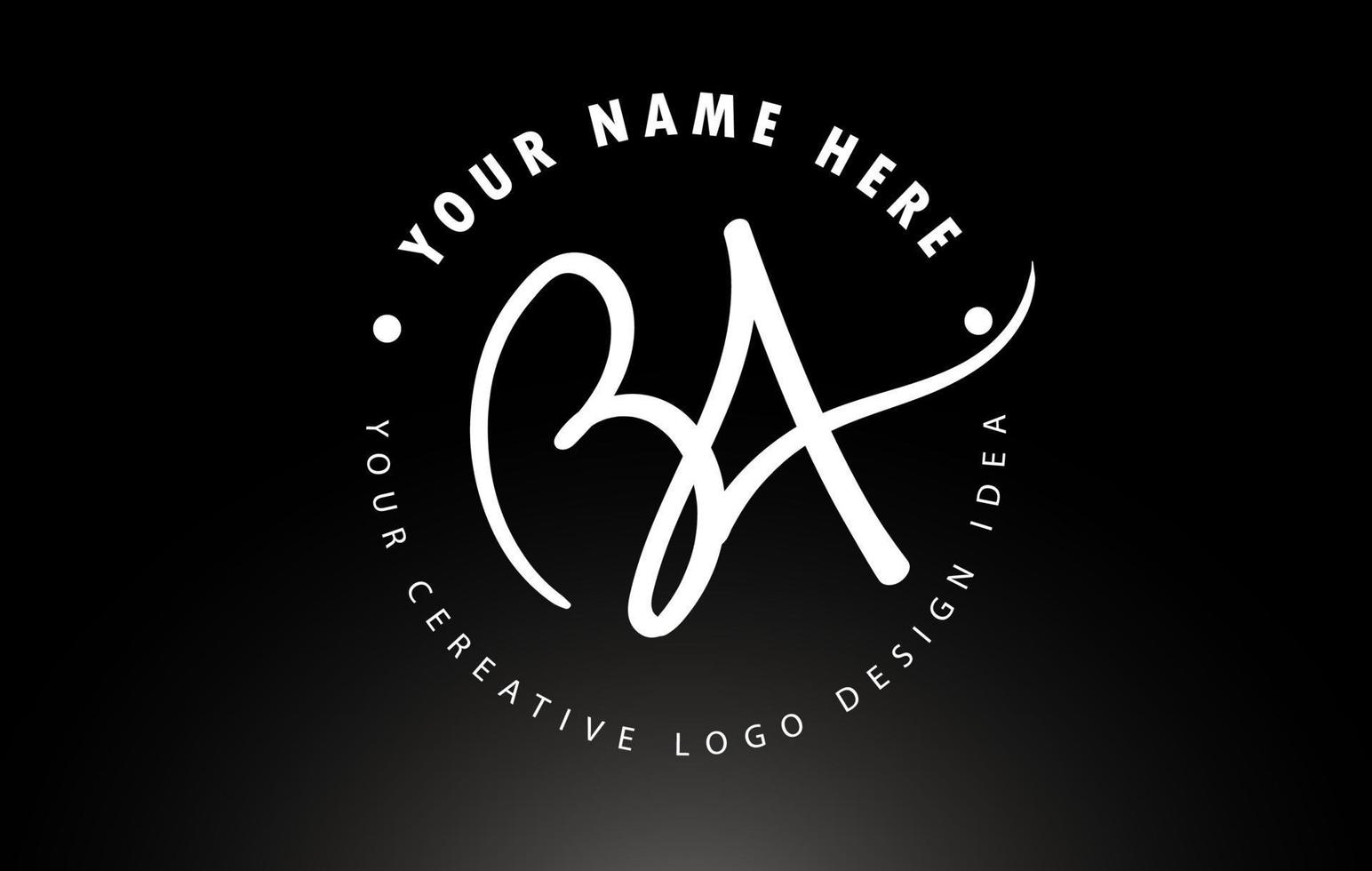 ba handgeschriebene Buchstaben Logo-Design mit kreisförmigem Buchstabenmuster. Kreatives handgeschriebenes Unterschrift-Logo-Symbol vektor