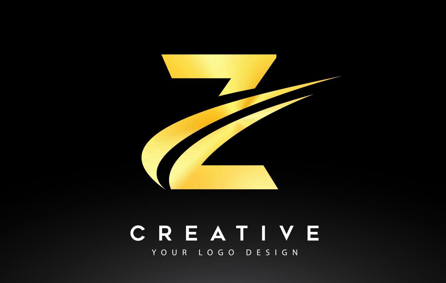 kreativa z bokstaven logotyp design med swoosh ikon vektor. vektor