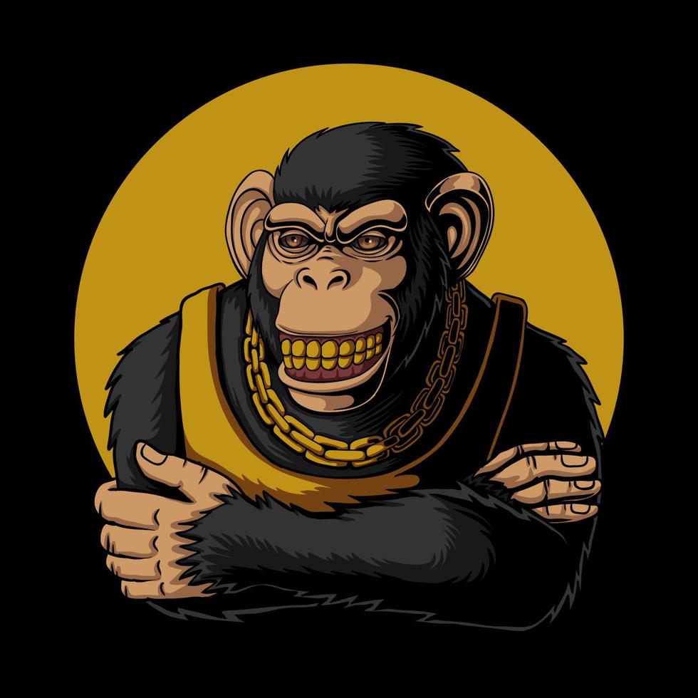 Schimpanse lächelnde Ausdrucksvektorillustration vektor