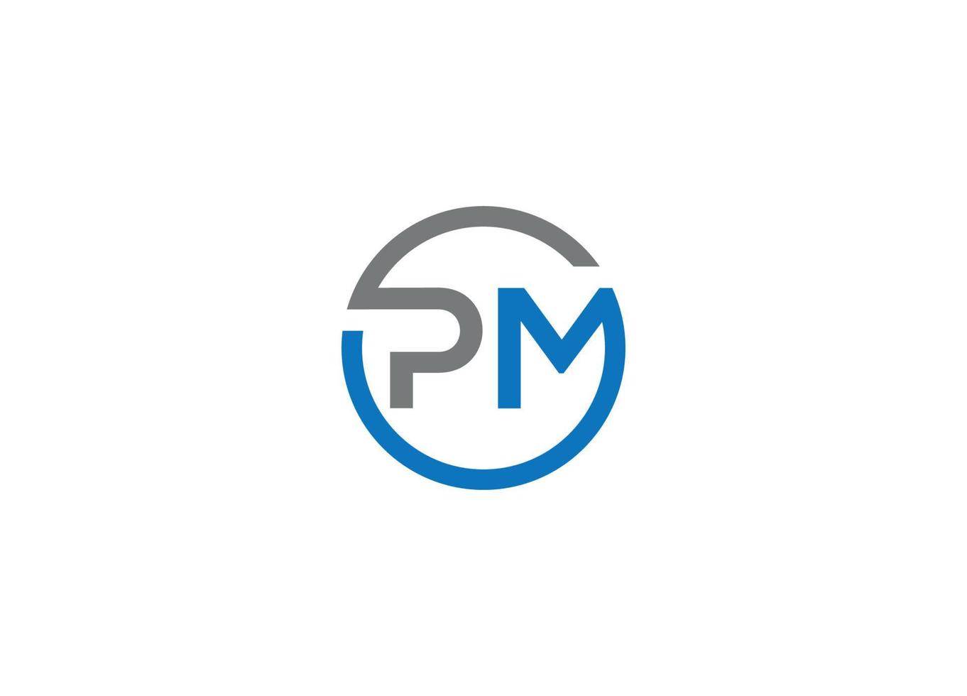 pm logotyp design vektor ikon mall med vit bakgrund