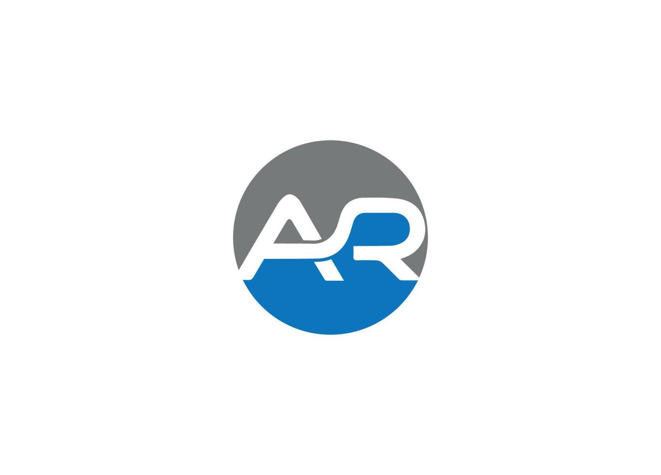 Ar-Logo-Design-Vektor-Icon-Vorlage mit weißem Hintergrund vektor