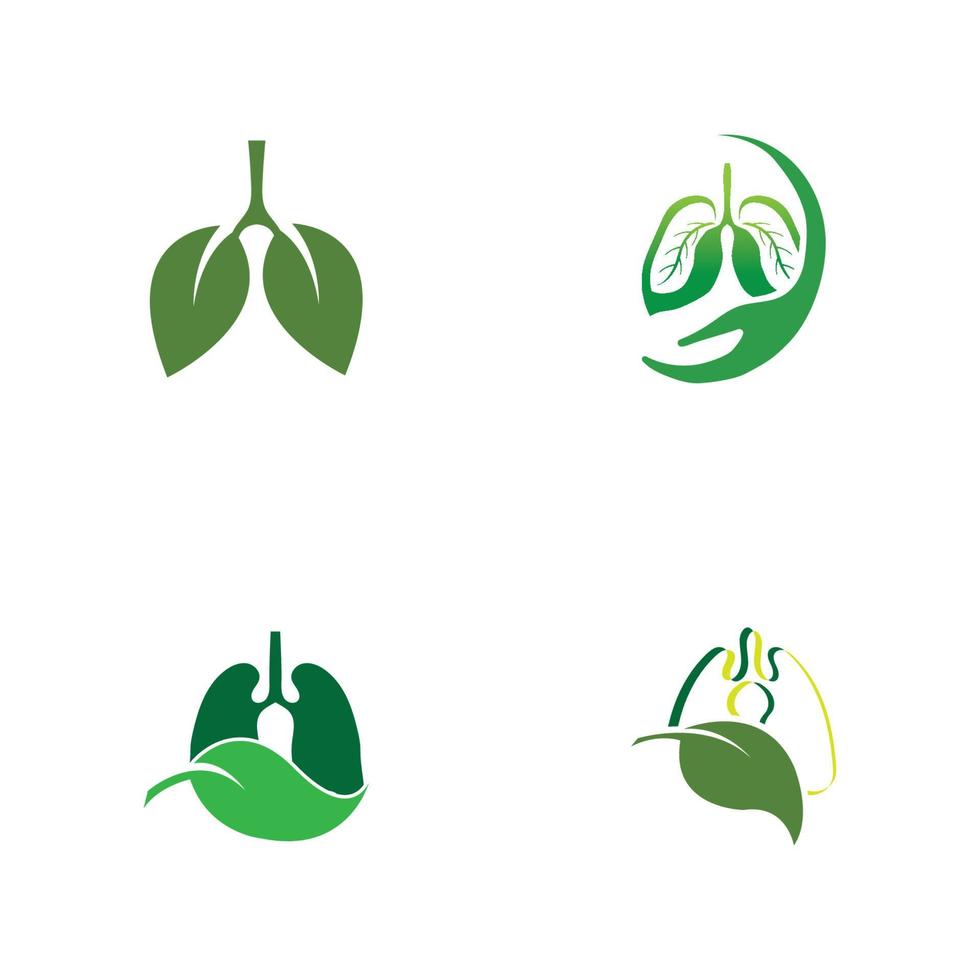 grüne Lungen Vektor-Logo Illustration Design-Vorlage, dieses Logo mit Blatt. vektor