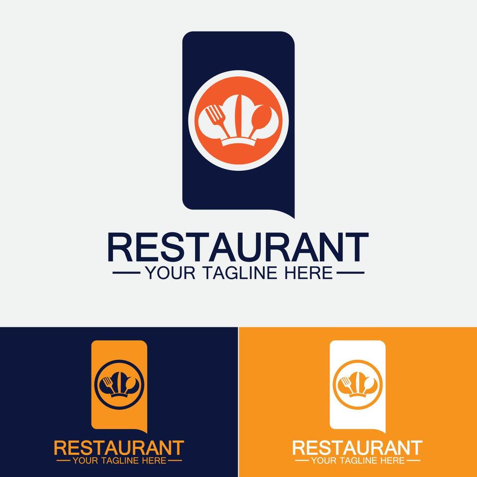 Restaurantlogo mit Löffel- und Gabelsymbol, Menüdesign-Essengetränkekonzept für Caférestaurant vektor