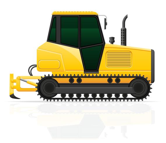 Caterpillar traktor med plog vektor illustration