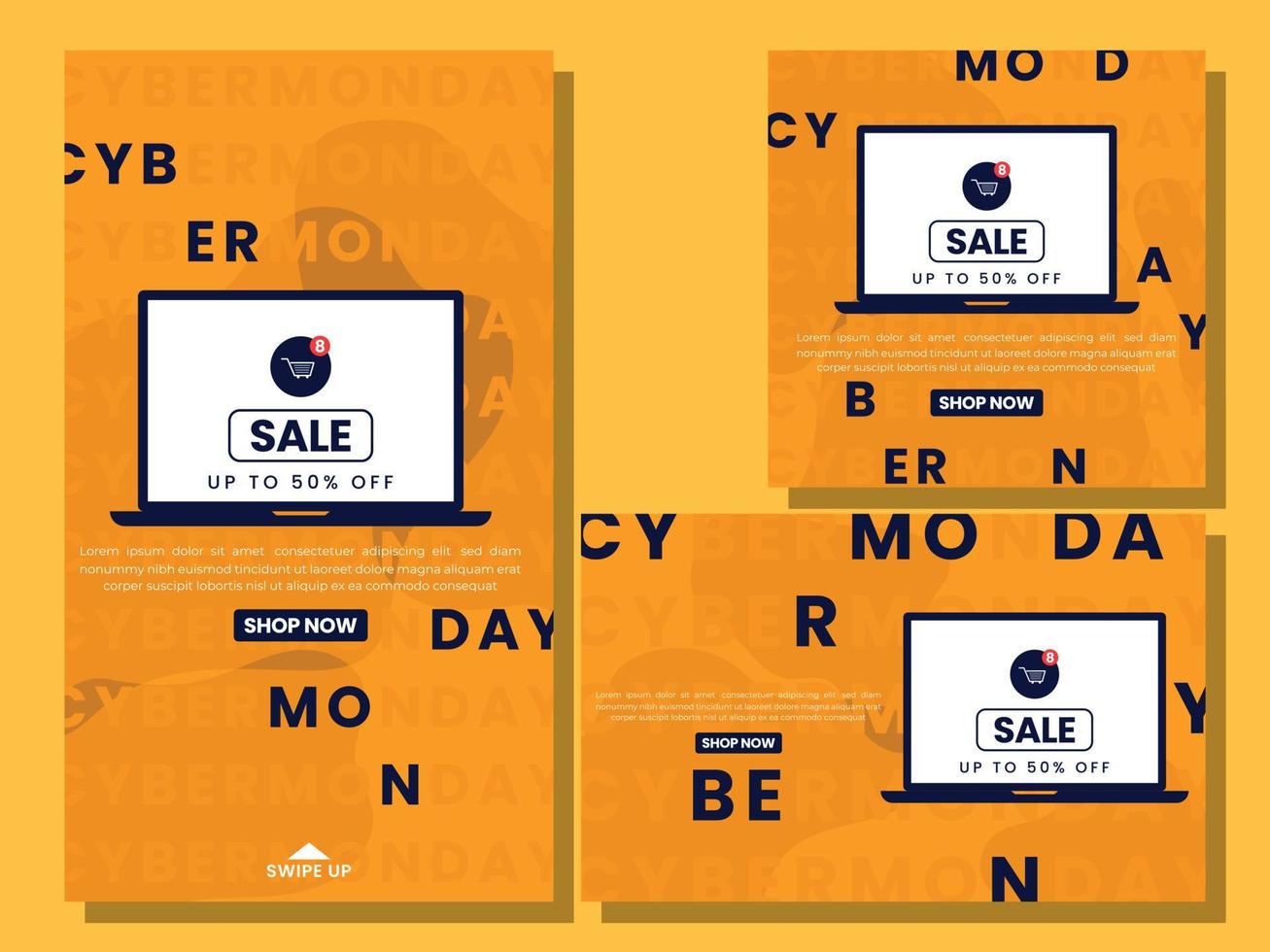 Cyber Monday Verkauf Social Media Post Template Vektordesign vektor